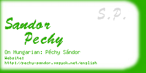 sandor pechy business card